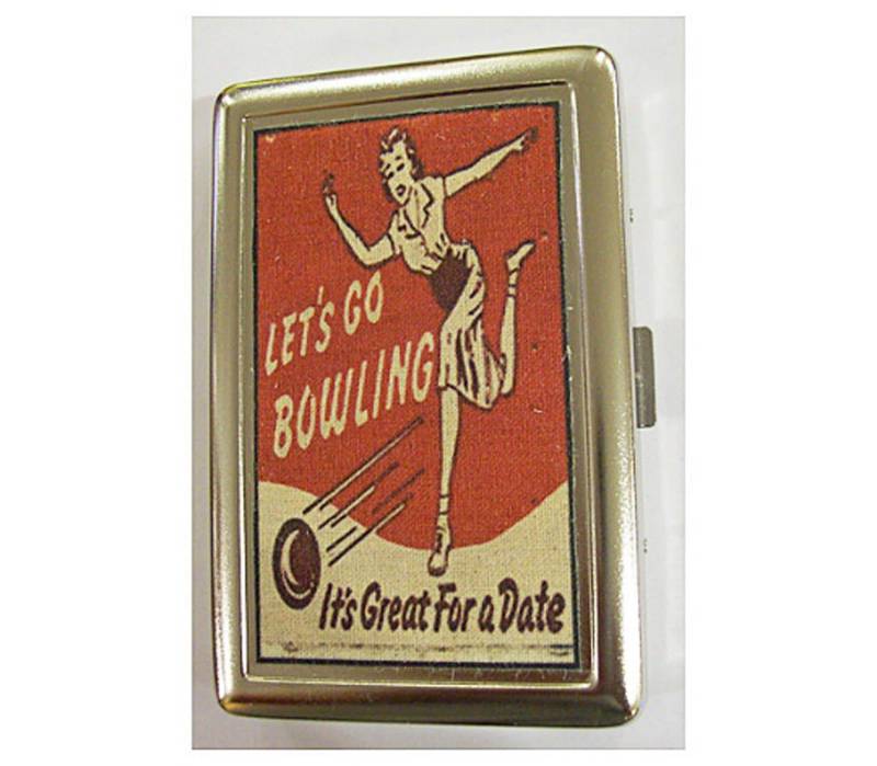 Bowling Metall Geldbörse Retro Zigarettenetui Vintage 50Er Jahre Kitsch von buckaroosmercantile