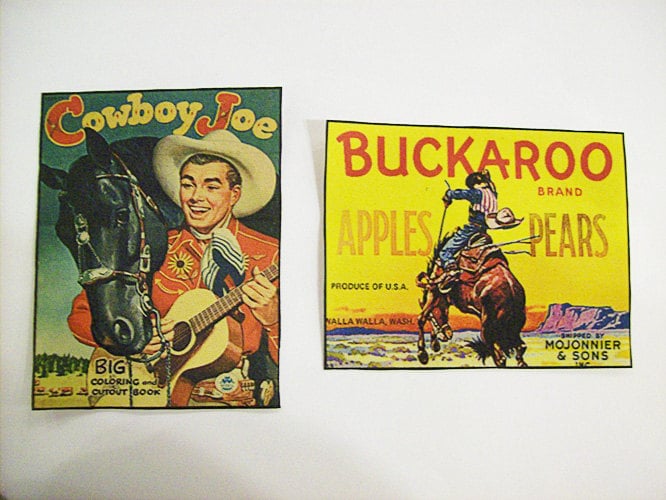 Retro Cowboy Aufnäher Set Vintage 50Er Jahre Western Buckaroo Rockabilly Kitsch von buckaroosmercantile