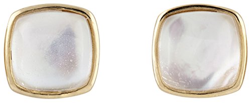 Buckley London Damen-Ohrstecker Messing Perlmutt creme Rechteckschliff - 430020030 von buckleylondon