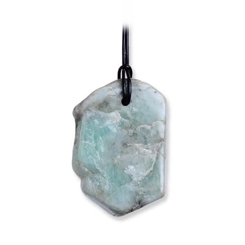 Budawi® Smaragd Edelstein Anhänger Ketten Hals Schmuck mit Lederband - Einzelstück von budawi-Anhänger