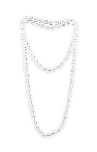 Budawi® Bergkristall Kette Halskette Kugel 8 mm Perlenkette Länge 80 cm endlos von budawi-Ketten