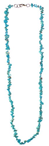 Budawi® Magnesit türkis gefärbt Kette Halskette Splitter ca. 60 cm Karabiner Verschluss von Budawi