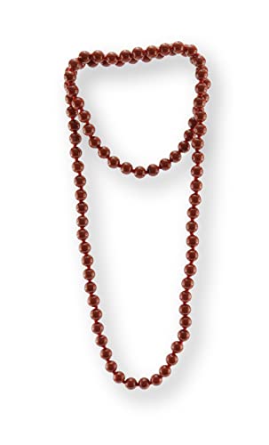 Budawi® rote Jaspis Kette Halskette Kugel 8 mm Perlenkette Länge 80 cm endlos von budawi-Ketten