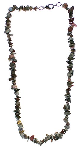 budawi-Ketten Rhyolith (Augen-Jaspis) Splitter Kette 45 cm langmit Karabinerverschluss, Rhyolithkette von budawi-Ketten