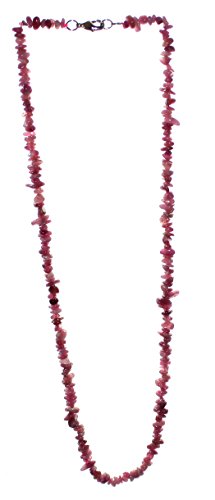 rosa Turmalin Splitter Kette ca. 60 cm lang mit Karabinerverschluss, Edelsteinkette rosa Turmalin (Rubelith) von budawi-Ketten