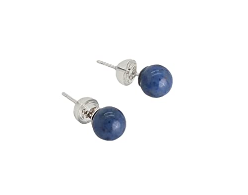 Budawi® Dumortierit Ohrstecker Ohrringe Perle 925er Silberohrringe Stecker von budawi-Ohrschmuck