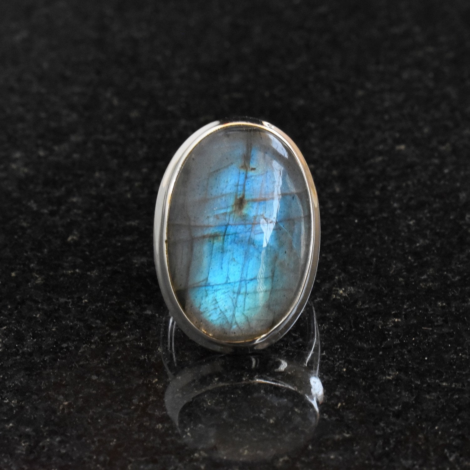 Labradorit Ring-Silber Edelstein-Ring-Labradorit Ring-Edelstein Ring-sterling Silber Ring-stackble Ring-Handmade Ring von buddhasilverdesign