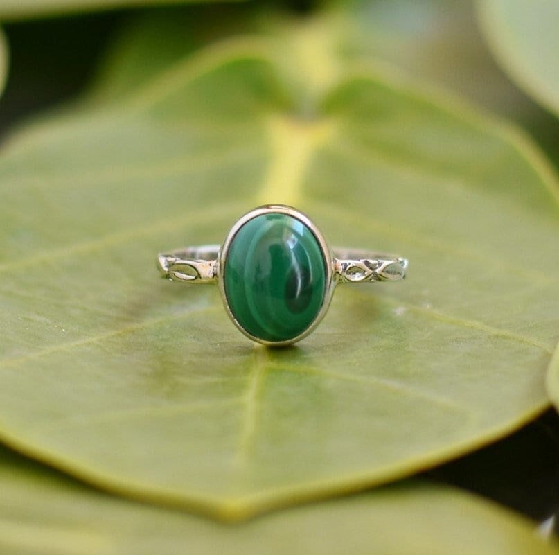 Malachit Edelstein Ringedelstein Ring925 Sterling Silber Ringhandgefertigter Ringjubiläumsring Für Frauen von buddhasilverdesign