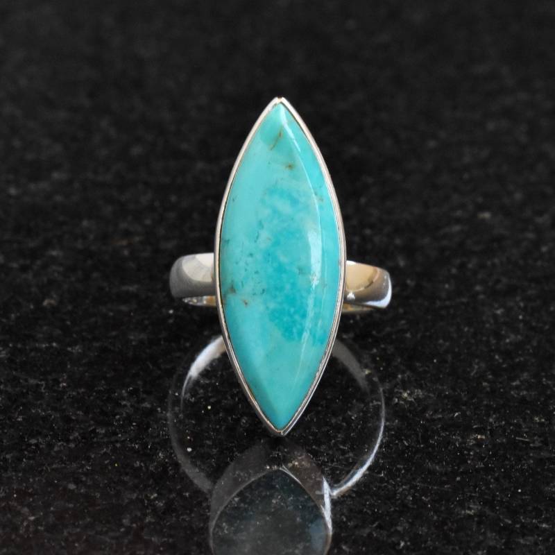 Marquise Türkis Ring Sterling Silber Statement Ring, Dezember Geburtsstein von buddhasilverdesign