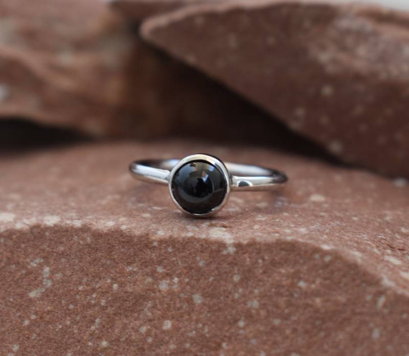 Regenbogen Augen Obsidian Ring Spiritueller Schmuck Aus Sterling Silber von buddhasilverdesign