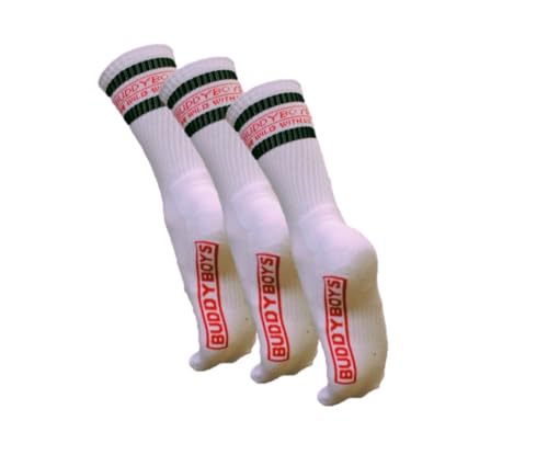 buddyboys 3er Set Sportsocken Herren Damen Unisex Tennissocken Fußball Basketball Männer Jungen Boys Girls Weiß 39-42 von buddyboys