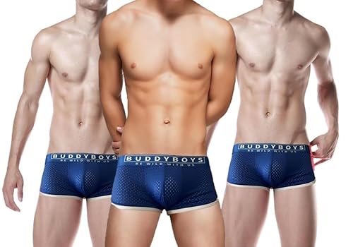 buddyboys Boxer Pants Tri-Pack 3er-Set Unterwäsche Herren Boys Sexy Shorts Retroboxer Trunk Slips (Gr. L) von buddyboys