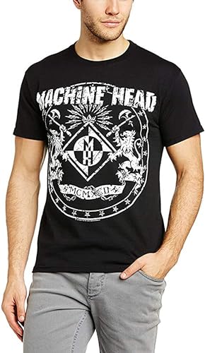 Machine Head Men Crest Short Sleeve T-Shirt Black XL von budianDR3Ww5