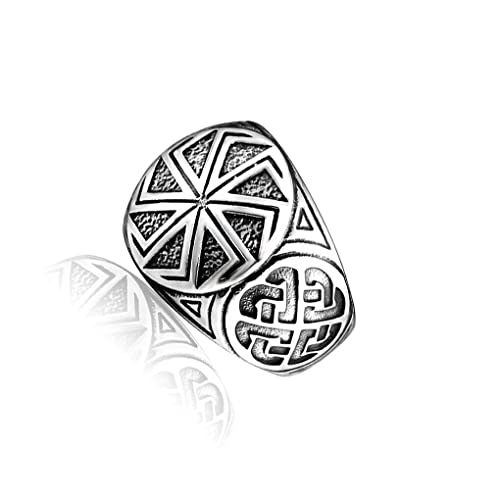 budiniao Edelstahl Mann Ring tragbarer antiker Wikinger stilvoller modischer polierter Ersatz Bankett Ring Schmuck, Größe 12 von budiniao