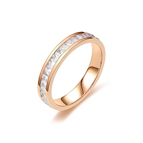 budiniao Frauen Ring Kristall Mode Party Hochzeit Dekorative Hand Schmuck Strass Casual Tragbare Dressing Dekoration Geschenk, Goldgröße 9 von budiniao