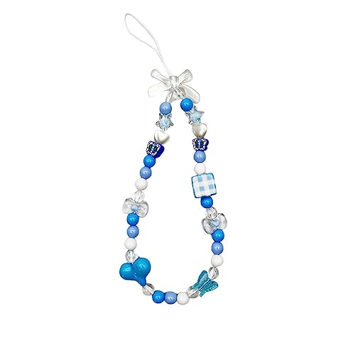 budiniao Handy Ketten Blumen Bügel Mode Universal Smartphone Hüllen Lanyard hängender Seil Anhänger für Frau Mädchen, Blau von budiniao