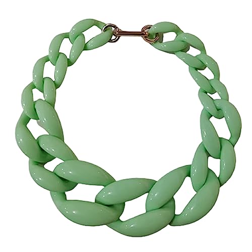 budiniao Harz Halskette Chunky Choker Halsketten Tragbare Dekoration Schmuck Ornament Geschenke Zubehör Hochzeit Geburtstagsfeier, Hellgrün von budiniao