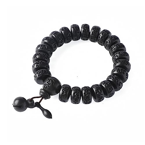 budiniao Herren Holz Perlen Armband Reisen Wandern Tragbare elastische Perlen Armreif Handgelenk männlich Schmuck Dekor Geburtstagsgeschenk, 13mm von budiniao