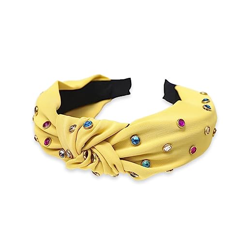 budiniao Mode Haarbänder Hoop Stilvolle Fliege Twist Knoten Stirnband mit Strass Bunte Stirnbänder für Frauen Mädchen, Gelb budiniao Mode Haarbänder Hoop Stilvolle Fliege Twist Knoten Stirnband mit Strass Bunte Stirnbänder für Frauen Mädchen, Gelb von budiniao