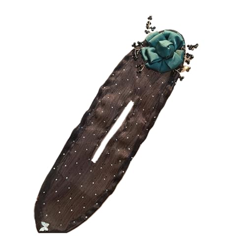 budiniao Modischer Twist Clip für Damen, Netzgewebe, zarte Textur, verblasst nicht leicht, Gaze Haargummi und Haarnadel für Damen, Grün von budiniao