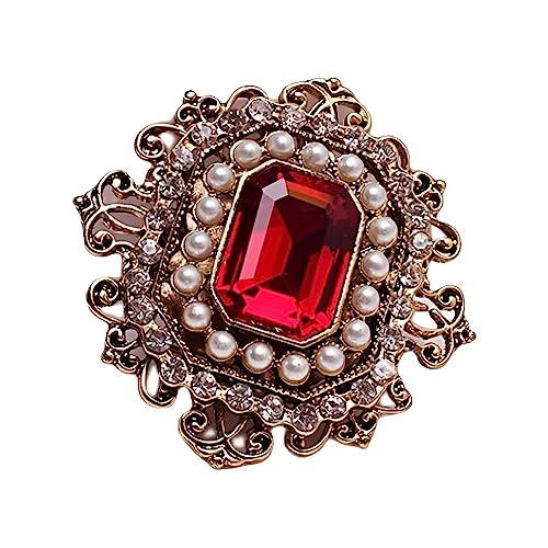 budiniao Quadratische Brosche für Frauen, Brustnadel, Dekor, Mantel, Dekorationen, Schmuck für Dating, Geschenk, Schmuck, Ornamente, Rot von budiniao