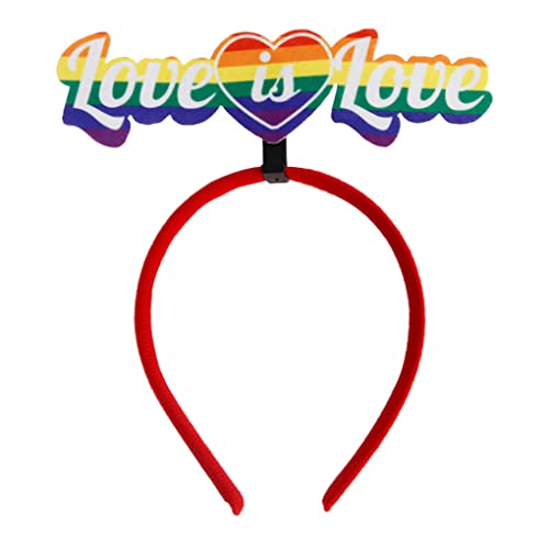 budiniao Regenbogen Stirnband, Foto Requisiten, lustig, für Kinder und Erwachsene, dekorativ, verstellbare Kopfbedeckung, Kostüm, Party, Weihnachtsdekoration, Typ LIEBE IST LIEBE von budiniao