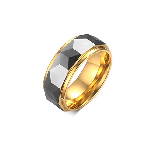 budiniao Unisex Mann Stahl Mode Ring Personalisierte Ringe Schmuck Dekoratives Accessoire für Hochzeit Verlobung Festival Party, US Größe 6 von budiniao