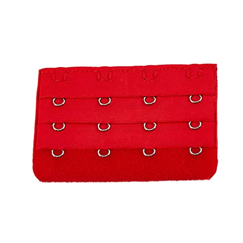 budiniao Verlängerungsriemen BH Verlängerung Schnalle 4 Haken Haken Praktische Damenlänge Dessous Clips Gadgets 3 Reihen Unterwäsche, Hellrot von budiniao