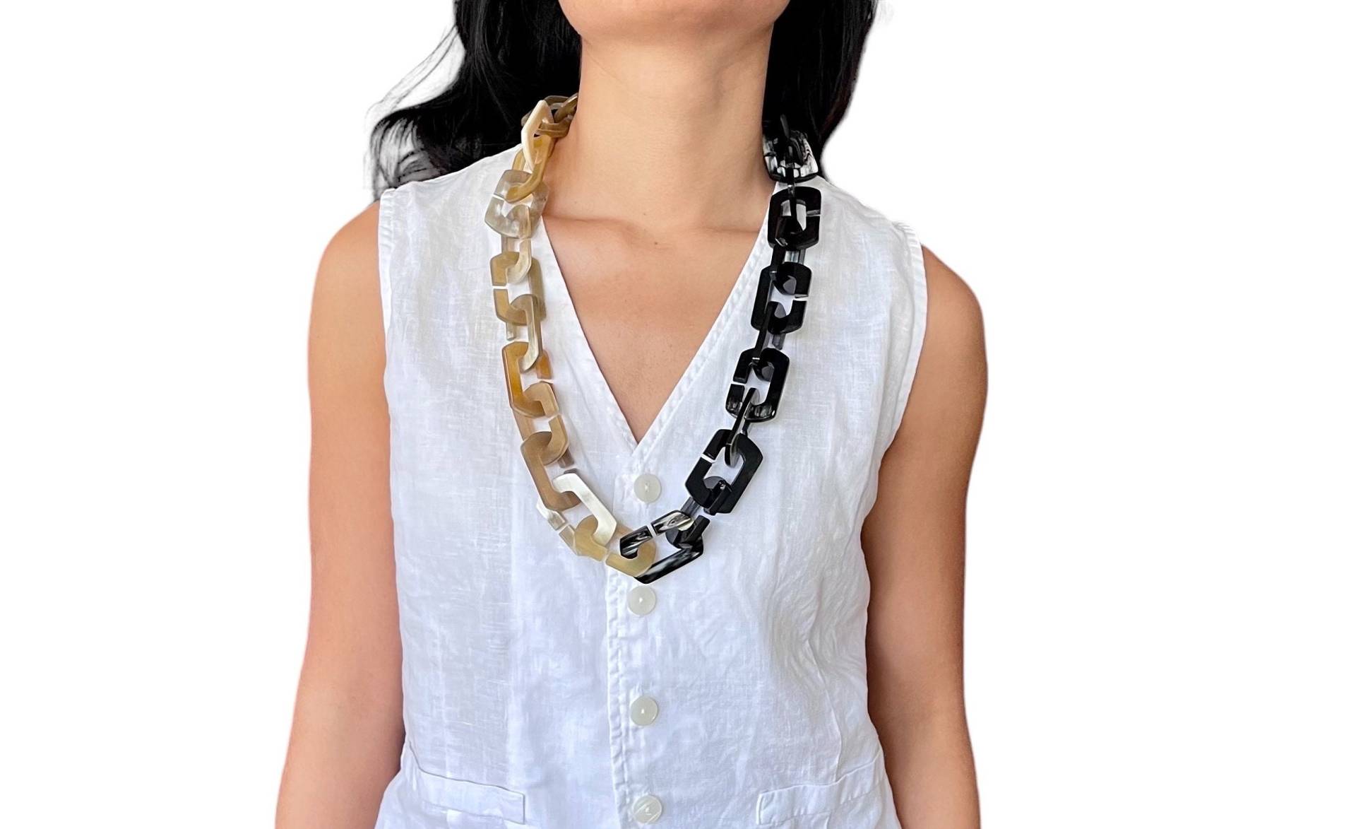 Chunky Buffalo Horn Kette Handgemachter Statement Schmuck Chunky Buffalo Horn Kette Handgemachter Statement Schmuck von buffagems