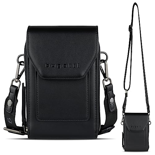 bugatti Almata Umhänge-Geldbörse mit Smartphone-Fach, Crossover Tasche für Damen, schwarz von bugatti