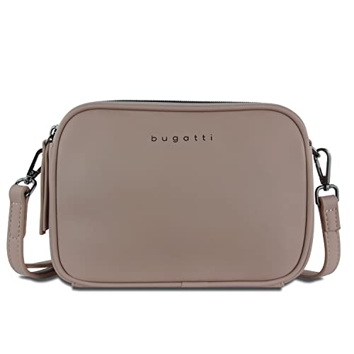 bugatti Almata kleine Schultertasche Damen, Umhängetasche aus hochwertigem Kunstleder, sand von bugatti