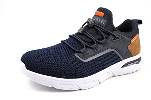 Bugatti Atmungsaktives Turnschuhe Leichtgewichts Mesh Obermaterial Laufschuhe Ultraleichte Sohle Sneaker Elastischen Schnürsystems, Dunkelblau, 46 EU von bugatti