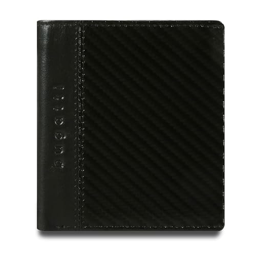 Bugatti Comet Geldbeutel Männer Leder – Geldbörse Herren Hochformat Schwarz - Portmonaise Portemonnaie Portmonee Brieftasche Wallet Ledergeldbeutel 5CC RFID von bugatti