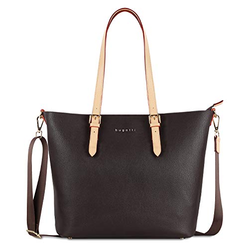 bugatti Ella Shopper Handtasche für Damen L, Damenhandtasche, Schultertasche in braun von bugatti