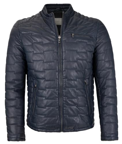 Bugatti - Herren Echtleder Lederjacke Steppjacke Lammnappa Navy Größe 60 von bugatti