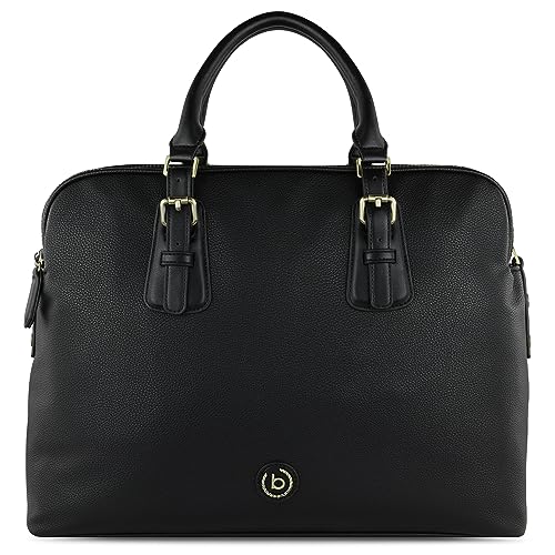 bugatti Passione Aktentasche Damen aus Kunstleder mit Laptopfach – Businesstasche Damen Laptoptasche – Bürotasche Lehrertasche in Schwarz von bugatti