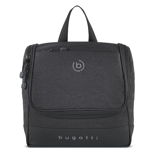 bugatti Universum Kulturbeutel XS zum Aufhängen, Kulturtasche für Damen & Herren in schwarz von bugatti