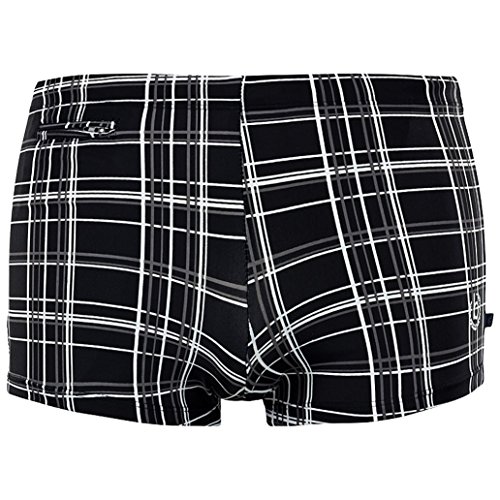 Bugatti - attraktiv Karierte Herren Badehose/Badepants in schwarz oder Marineblau,Schwarz,4XL (Tag 10) von bugatti