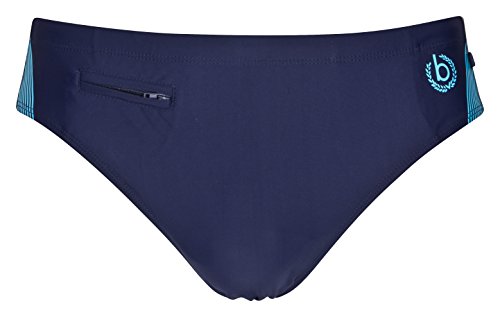 Herren Badehose mit hellblauen Seitenstreifen, blau, Größe S (4) von bugatti