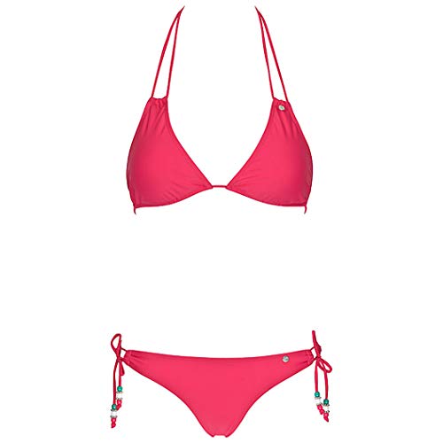 bugatti Damen Bikini Rot Lipstick 34 Modern Einfarbig Rückenfrei Dreieck Bikini Bottoms Bikini Neckholder Ärmellos Niedrig Halfter von bugatti