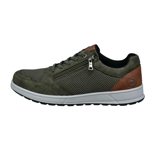 bugatti Casual Sneaker mit Reißverschluss, strapazierfähige Laufsohle, Dark Green, 41 EU von bugatti