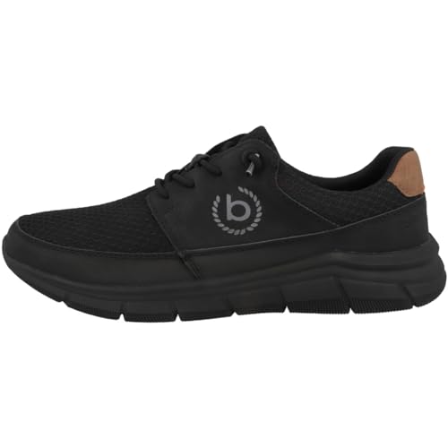 bugatti Sneaker aus Mesh, amtungsaktiver Turnschuh, elastische Schnürsenkel, Schwarz, 46 EU von bugatti