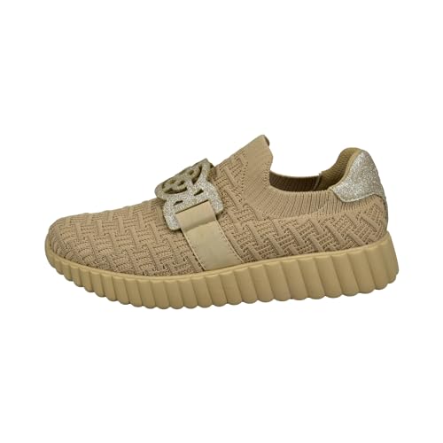 bugatti 445-AI660 Damen Slipper, Beige / Gold, 37 EU von bugatti