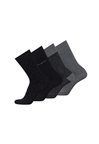 bugatti 4er Box Socken für Herren- Hochwertige Geschenkbox aus Metall - schwarz 39-42 von bugatti