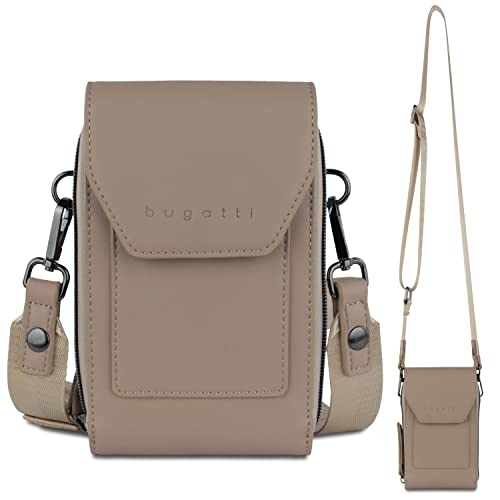 bugatti Almata Umhänge-Geldbörse mit Smartphone-Fach, Crossover Tasche für Damen, Sand von bugatti