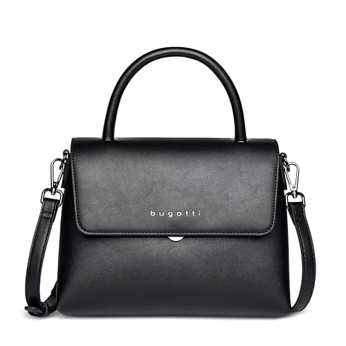 bugatti Almata Handtasche 2-in-1 mit extra Kosmetiketui, Damen-Tasche aus Kunstleder, schwarz von bugatti