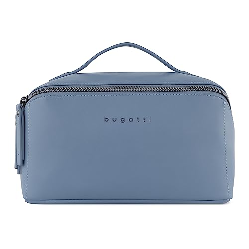 bugatti Almata Kulturbeutel Damen, Make-up-Tasche mit großer Öffnung für Reisen, blau von bugatti