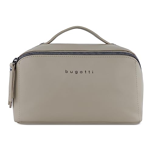 bugatti Almata Kulturbeutel Damen, Make-up-Tasche mit großer Öffnung für Reisen, Sand von bugatti