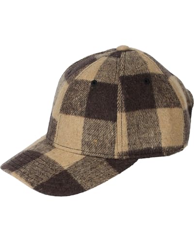 bugatti Baseballkappe mit Blockkaro - warme Mütze mit Fleece-Futter - One Size Camel von bugatti