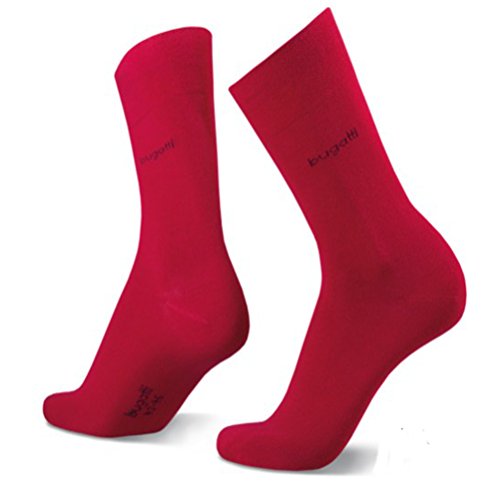 bugatti Basic Mens Socks 3er Pack 6703 440 rio red rot Strumpf Socken, Größe:39-42 von bugatti